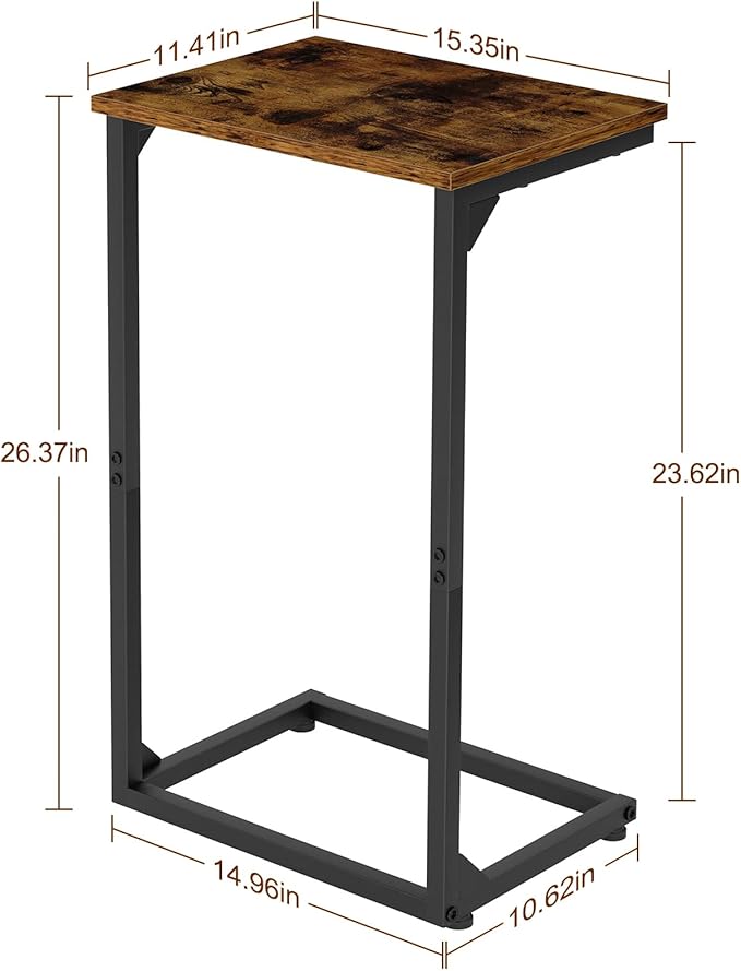 AMHANCIBLE C Shaped End Tables Set of 2, Couch Side Tables that Slide Under Sofa - Image 5