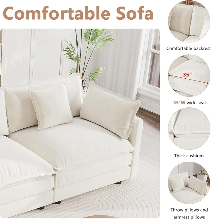 mikibama Modular Sectional Sofa, 146.5 Inch L Shaped Couch Set - Image 3