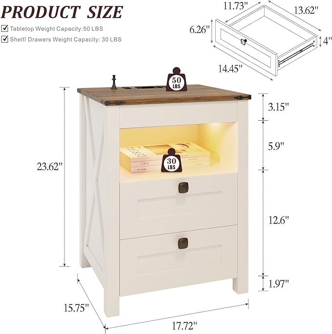 HWB LED Nightstand Set of 2 - Image 3