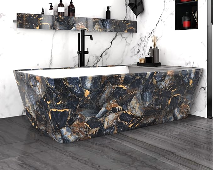 Black Marble Contact Paper Waterproof Removable Peel and Stick Wallpaper Film - Image 6