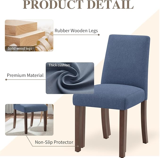 Dining Chairs Set of 6, Modern Dining Room Chairs - Image 3
