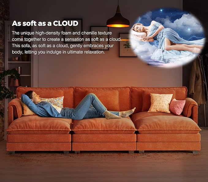 ELUCHANG Oversized 79" Modular Sectional Sofa Bed, Comfy Cloud Couch - Image 4