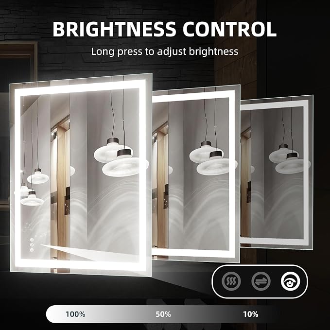 48" L x 36" W LED Bathroom Mirror - Image 4
