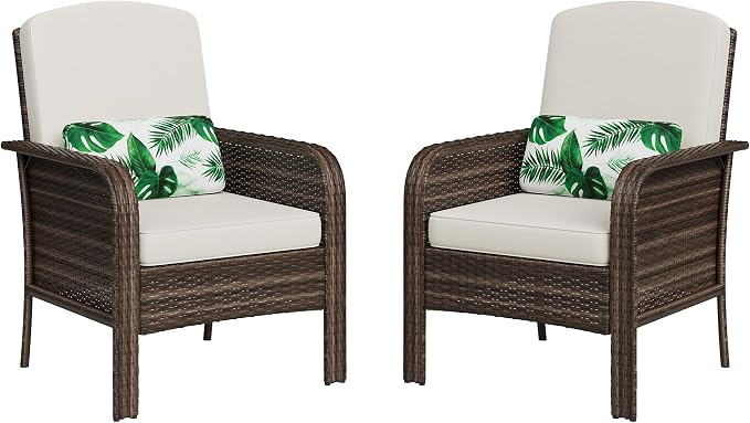 2-Piece Outdoor Patio Furniture Set, All-Weather Rattan Chairs - Image 8