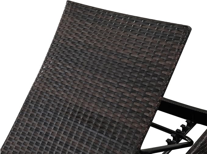 Outdoor Patio 4 Adjustable Backrest Chaise Lounger and 2 Side End Tables - Image 6