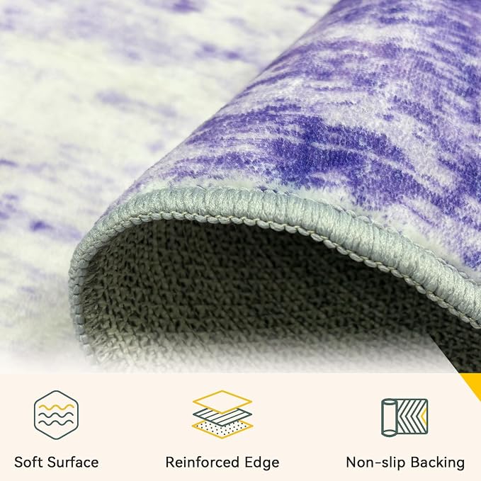 RELEANY Washable Area Rugs 6ft Non-Slip Modern Abstract Soft - Image 4