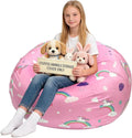 Lukeight Unicorns Stuffed Animals Storage Bean Bag Chair Cover by Lukeight