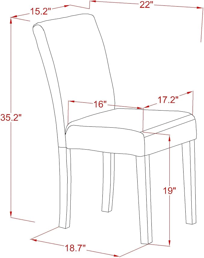 East West Furniture ABP0T15 Abbott Parson Dining Chairs - Image 3