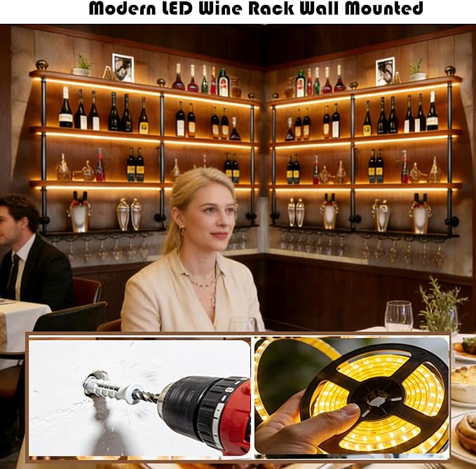 63in Wall Mounted Wine Rack - Image 5