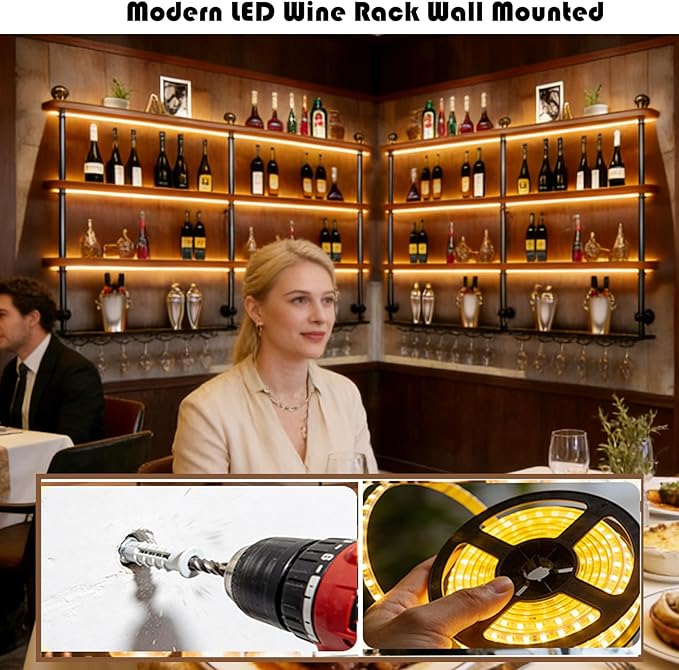 31.4in Wall Mounted Wine Rack - Image 4