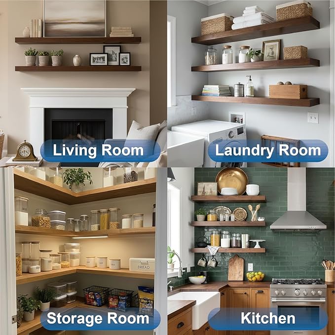 LEOPO Black 32-Pack 6 inch Floating Shelf Brackets, Hidden Shelf Bracket - Image 8