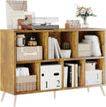 7-Cube Storage Organizer with Natural Wood Legs, Mid-Century Modern Bookcase by Flrrtenv