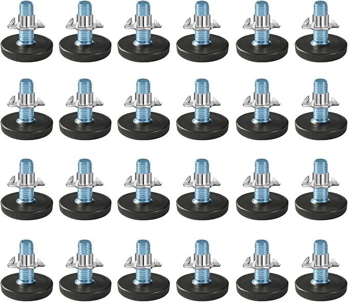 24 PCS M6 Thread Adjustable Furniture Levelers Screw in Threaded, Steel Screw by WAFJAMF