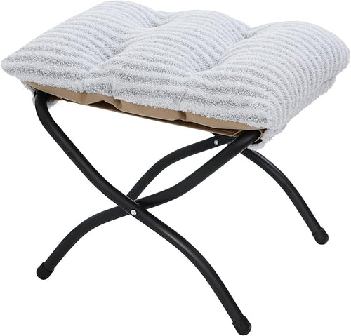 15" Folding Ottoman, Foldable Footrest Stool, Portable Small Foot Stool by MordchilHF