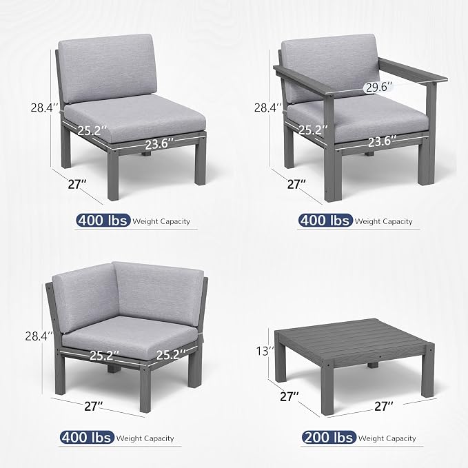 Stoog 11-Piece Patio Furniture Set, All-Weather Outdoor Sectional Sofa Set - Image 2