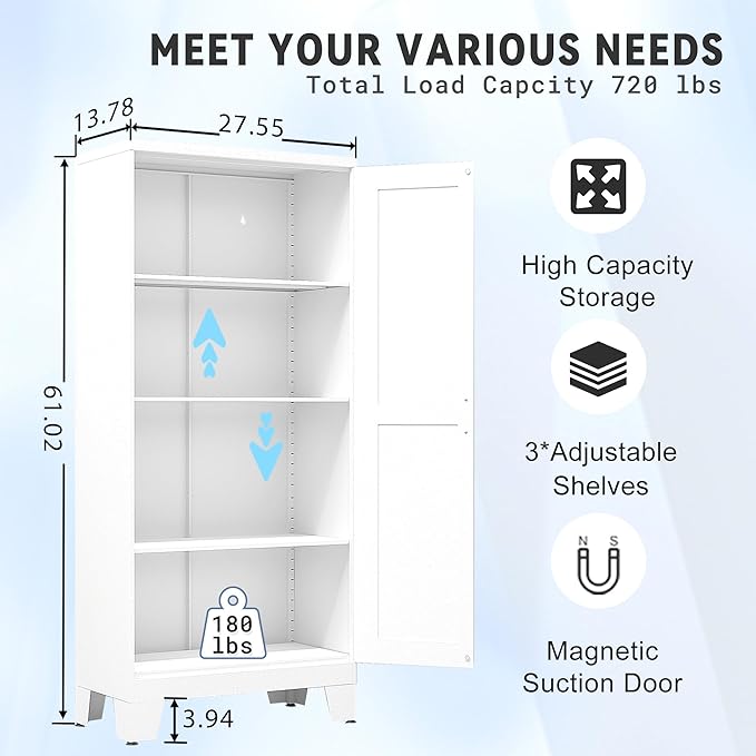 GAIOUS 61.02" Pantry Cabinet, Kitchen Pantry Storage Cabinets - Image 2