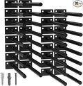LEOPO Black 32-Pack 8 inch Floating Shelf Brackets, Hidden Shelf Bracket by FinestHomeDecor