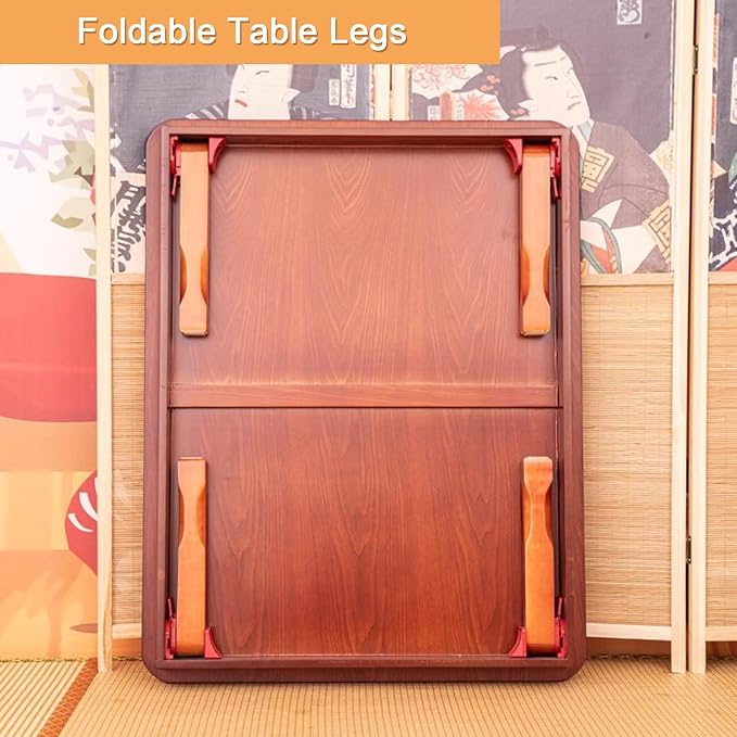 Rectangle Folding Coffee Table, Solid Wood Low Table Meditation Table - Image 4