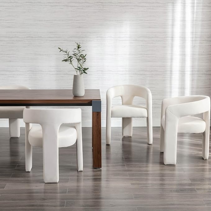 BESTANO Set of 6 Modern Velvet Fabric Upholstered Dining Chairs - Image 2