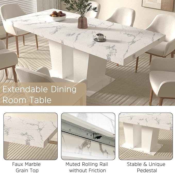Henf 63"-79" Extendable Dining Room Table and Chairs Set - Image 6