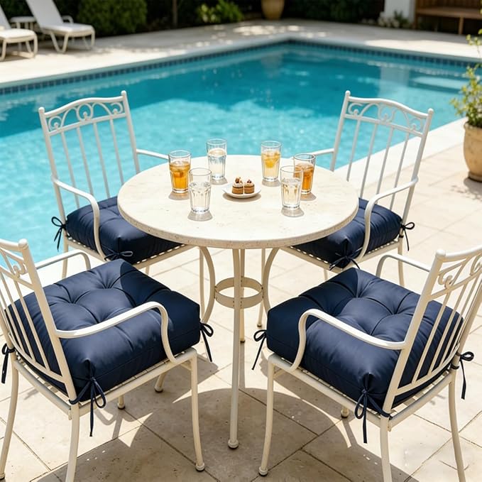 Set of 2 Patio Seat Cushions Square Wicker Seat Pads Waterproof Rocking Chair - Image 2