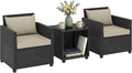 Outsunny 3 Piece Patio Furniture Set, Wicker Outdoor Bistro Set by Outsunny