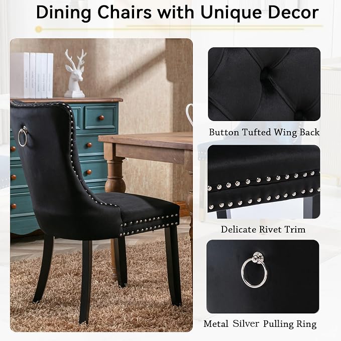 Henf 63"-79" Dining Table Set for 4, 5 Pieces Extendable Dining Table and 4 - Image 6