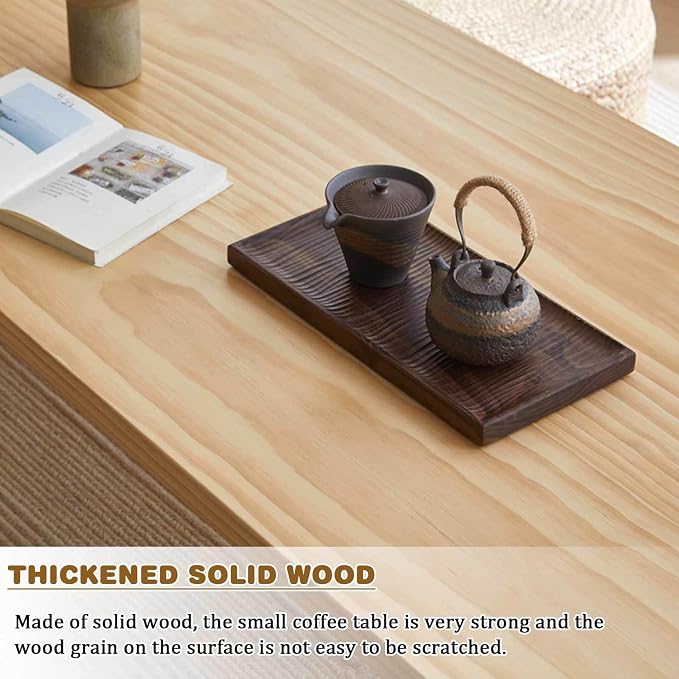 Japanese Style Solid Wood Coffee Table - Image 3