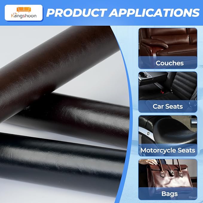 Kangshoon Leather Repair Patches, 17X79 Inch Self-Adhesive Leather Repair Tape - Image 4