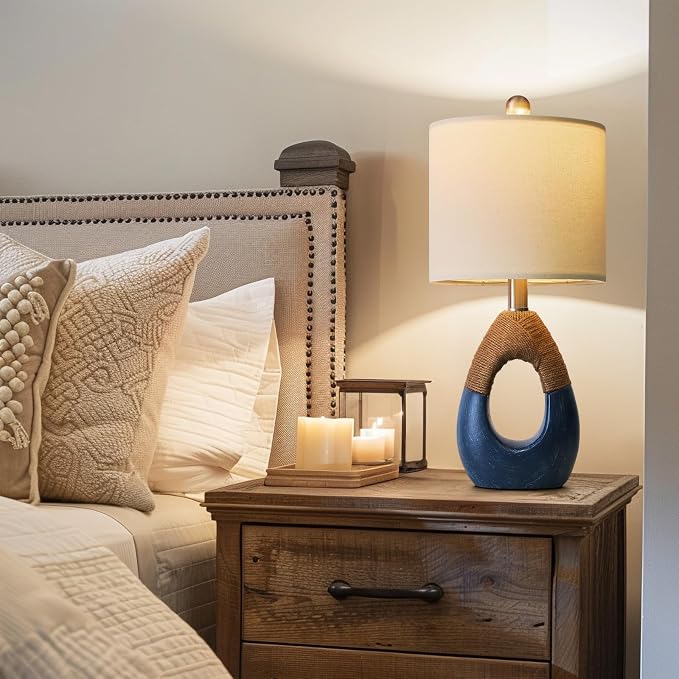 OYEARS 19" Boho Lamp for Bedroom, Bedside for Nightstands, Table Lamp for - Image 4