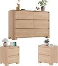 YANSNWO Modern Minimalist Dresser and Nightstand Sets 3 Piece Bedroom Set by YANSNWO