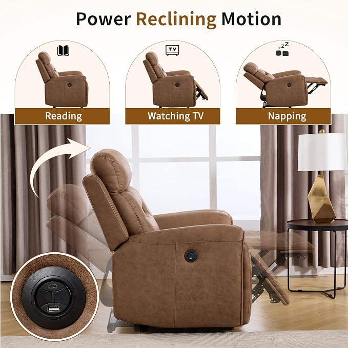 ANJ 2-Piece Oversied Faux Leather Power Recliner Sofa Set - Image 4