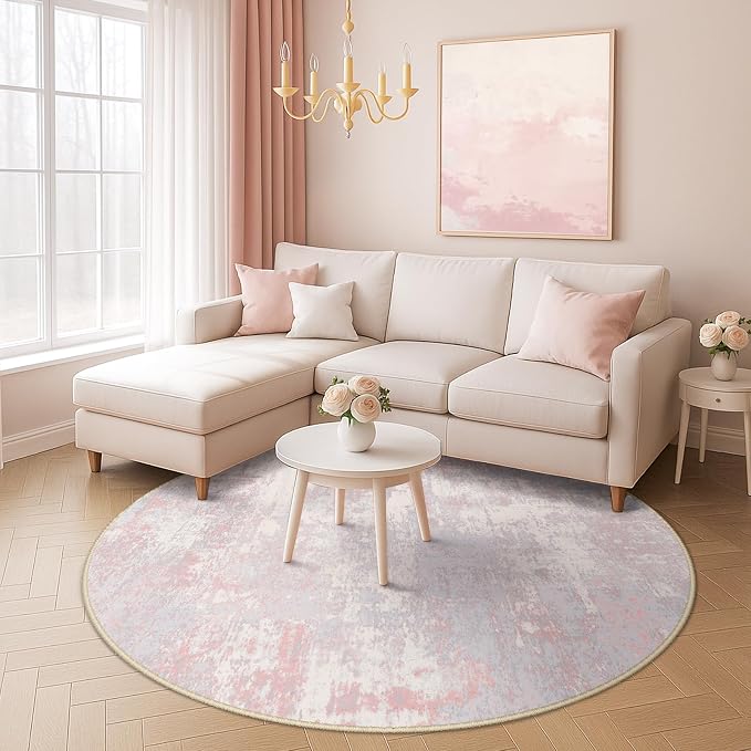 RELEANY Washable Area Rugs 6ft Non-Slip Modern Abstract Soft - Image 4