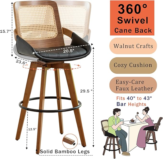 Mid Century Modern Counter Stools - Image 2