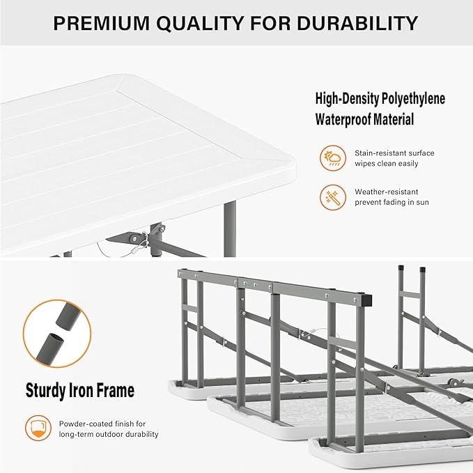 VINGLI Folding Picnic Table and Bench Set - Image 3