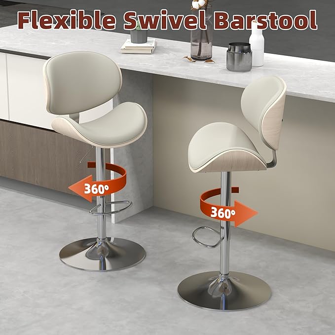 civama Bar Stools Set of 6 for Kitchen Counter, Adjustable Bar Height Chairs - Image 9