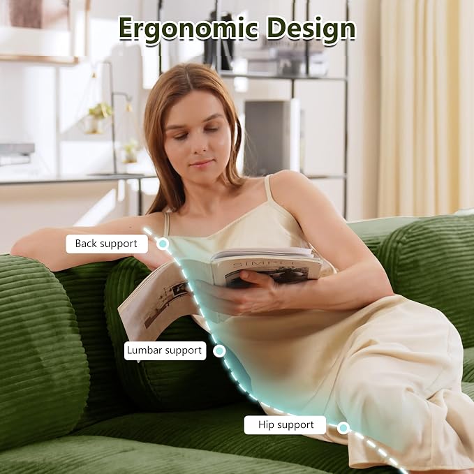 Boneless Sectional Couch, No Assembly Required, 117.3” U Shaped Modular Cloud - Image 4