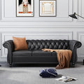 AVZEAR Chesterfield Leather Sofa 3 Seater Couch, Mid-Century Large Sofa Roll by AVZEAR