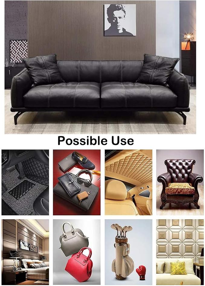 Wento Thick Faux Leather Fabric Soft Skin Grain PU Leather - Image 8