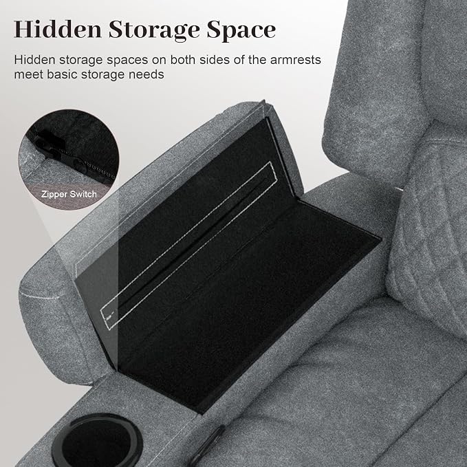 Yolsali Recliner Sofa, 3 Seater Manual Reclining Sofa - Image 7