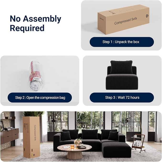 Avenco 141” U-Shaped Modular Sectional Couch Sofa - Image 5