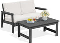 SERWALL Outdoor Loveseat, All-Weather HDPE Outdoor Furniture Set by SERWALL