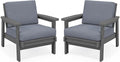 SERWALL HDPE Outdoor Furniture Set, 2 Piece All Weather Wood-Like Outdoor Sofa by SERWALL