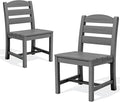 SERWALL Outdoor Armless Dining Chairs Set of 2, All-Weather HDPE Patio Chair by SERWALL