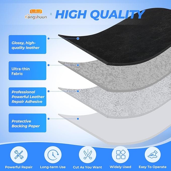 Leather Repair Patches, 17X158 Inch Self-Adhesive Leather Repair Tape, Stretch - Image 7