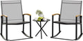 Shintenchi 3 Piece Outdoor Rocking Bistro Set, Textilene Fabric Small Patio by Shintenchi%7CFurnitureMadeforRealLife
