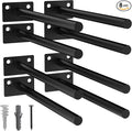 LEOPO Black 8-Pack 8 inch Floating Shelf Brackets, Hidden Shelf Bracket by FinestHomeDecor