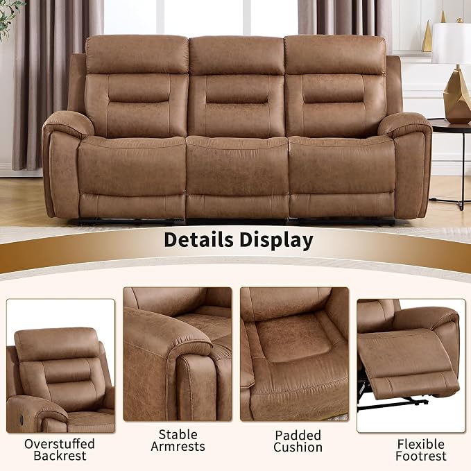 ANJ 2-Piece Oversied Faux Leather Power Recliner Sofa Set - Image 6