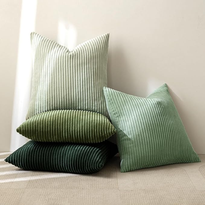MIULEE Boho Farmhouse Sage Green Throw Pillow Covers 24x24 Inch Set of 4 - Image 5