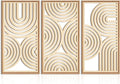 IARTTOP Large Boho Wood Wall Art Set of 3 Framed Wooden Mid-century Modern Wall by IARTTOP
